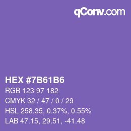 カラーコード: HEX #7B61B6 | qconv.com