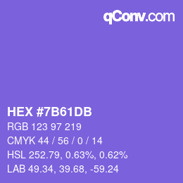 颜色代码: HEX #7B61DB | qconv.com