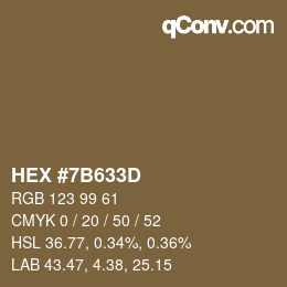 Color code: HEX #7B633D | qconv.com