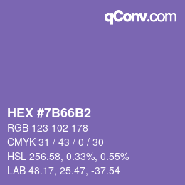 Color code: HEX #7B66B2 | qconv.com
