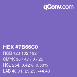 カラーコード: HEX #7B66C0 | qconv.com