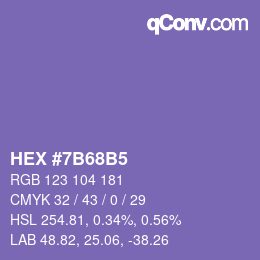 Color code: HEX #7B68B5 | qconv.com