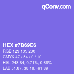 Color code: HEX #7B69E6 | qconv.com