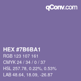 カラーコード: HEX #7B6BA1 | qconv.com
