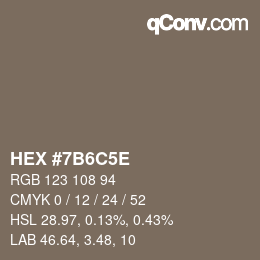 Código de color: HEX #7B6C5E | qconv.com