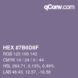 カラーコード: HEX #7B6D8F | qconv.com