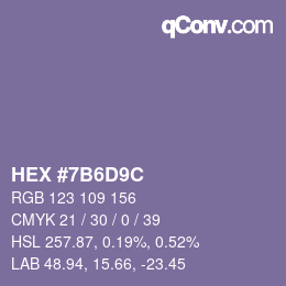 カラーコード: HEX #7B6D9C | qconv.com