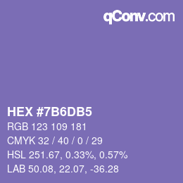 カラーコード: HEX #7B6DB5 | qconv.com
