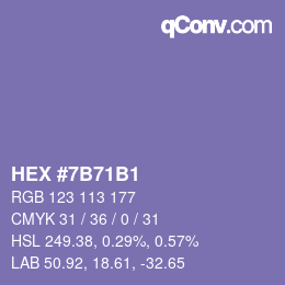 颜色代码: HEX #7B71B1 | qconv.com