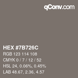 颜色代码: HEX #7B726C | qconv.com