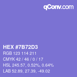 Color code: HEX #7B72D3 | qconv.com