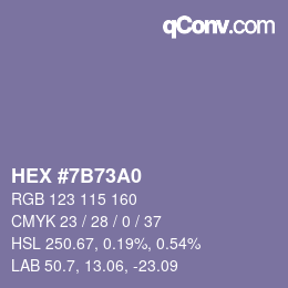 Color code: HEX #7B73A0 | qconv.com