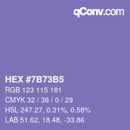 颜色代码: HEX #7B73B5 | qconv.com