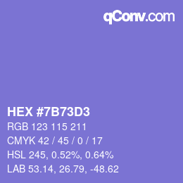 Color code: HEX #7B73D3 | qconv.com