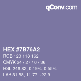 颜色代码: HEX #7B76A2 | qconv.com