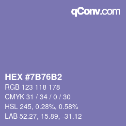 カラーコード: HEX #7B76B2 | qconv.com