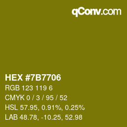 Color code: HEX #7B7706 | qconv.com