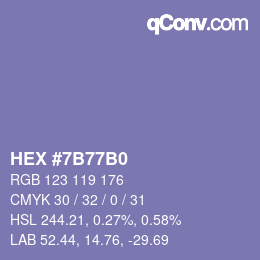 Código de color: HEX #7B77B0 | qconv.com