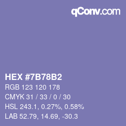 カラーコード: HEX #7B78B2 | qconv.com
