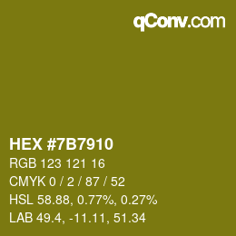 カラーコード: HEX #7B7910 | qconv.com
