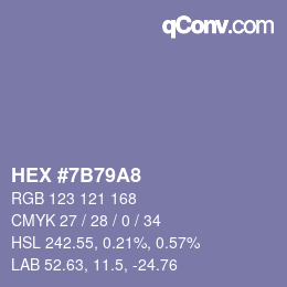 Color code: HEX #7B79A8 | qconv.com