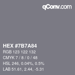 Color code: HEX #7B7A84 | qconv.com