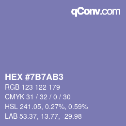 カラーコード: HEX #7B7AB3 | qconv.com