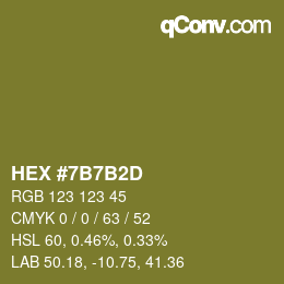 Color code: HEX #7B7B2D | qconv.com