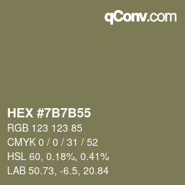 Color code: HEX #7B7B55 | qconv.com