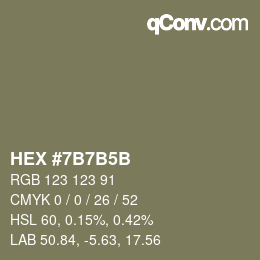Color code: HEX #7B7B5B | qconv.com