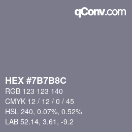 Color code: HEX #7B7B8C | qconv.com