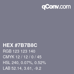 Color code: HEX #7B7B8C | qconv.com