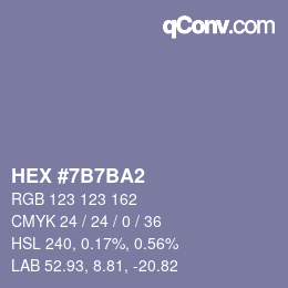 Color code: HEX #7B7BA2 | qconv.com
