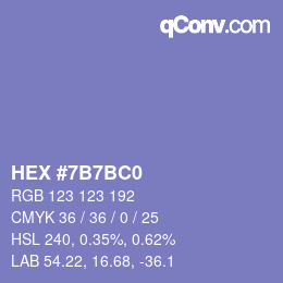 カラーコード: HEX #7B7BC0 | qconv.com