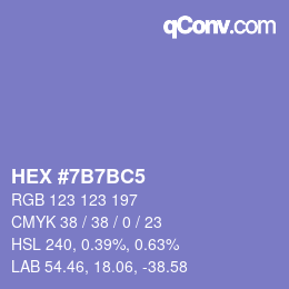 カラーコード: HEX #7B7BC5 | qconv.com