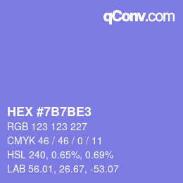 カラーコード: HEX #7B7BE3 | qconv.com