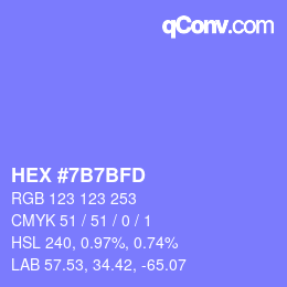 Color code: HEX #7B7BFD | qconv.com