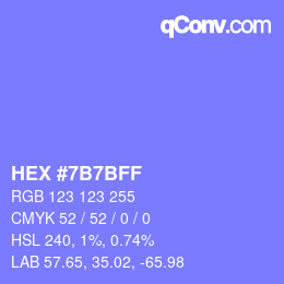 Color code: HEX #7B7BFF | qconv.com