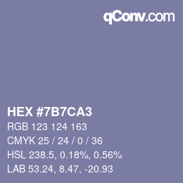 カラーコード: HEX #7B7CA3 | qconv.com