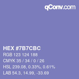 Color code: HEX #7B7CBC | qconv.com