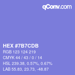 颜色代码: HEX #7B7CDB | qconv.com