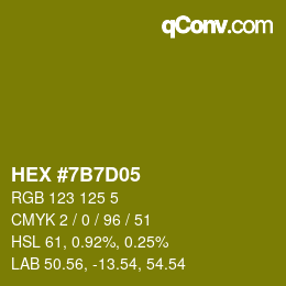 カラーコード: HEX #7B7D05 | qconv.com