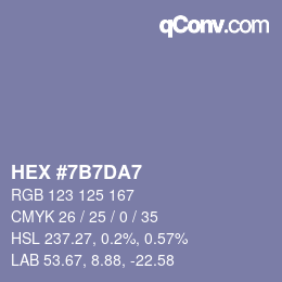 颜色代码: HEX #7B7DA7 | qconv.com