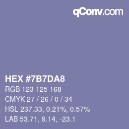 颜色代码: HEX #7B7DA8 | qconv.com