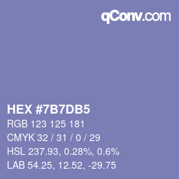 カラーコード: HEX #7B7DB5 | qconv.com
