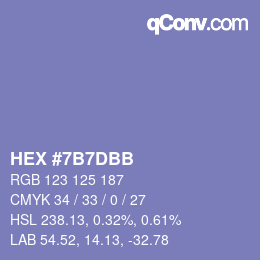 カラーコード: HEX #7B7DBB | qconv.com