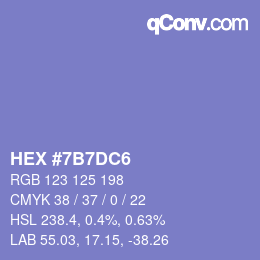 Color code: HEX #7B7DC6 | qconv.com