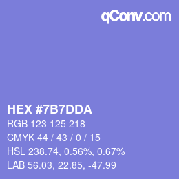 カラーコード: HEX #7B7DDA | qconv.com