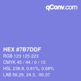 カラーコード: HEX #7B7DDF | qconv.com