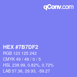 カラーコード: HEX #7B7DF2 | qconv.com